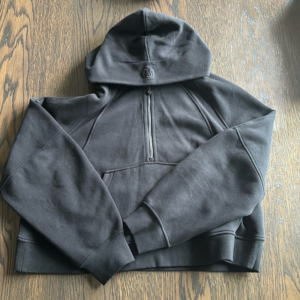 Lulu lemon black oversized half zip hoodie (scuba) size XL/XXL fits like a med